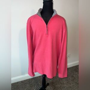 Men's Untuckit Red Quarter-Zip Lightweight Sweatshirt Size Large